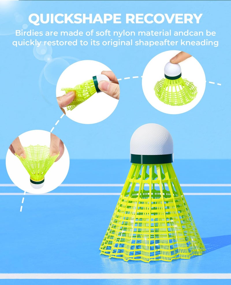 HIRALIY Badminton Birdies 12/24 PCS,Nylon Badminton Shuttlecocks with Stability Durability for Baseball Batting Practice Training,High Speed Birdie Balls for Backyards Indoor Outdoor Sports (24) - Image 3